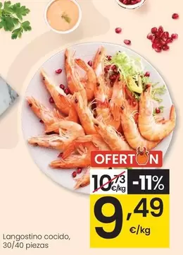 Langostino Cocido, 30/40 Piezas