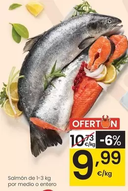 Salmón De 1-3 Kg Por Medio O Entero