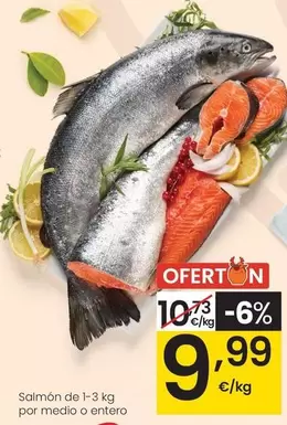 Salmón De 1-3 Kg Por Medio O Entero