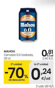 Mahou - Cerveza 0.0 Tostada