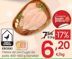 Eroski - Filetes De Pechuga De Pollo 400-650 G