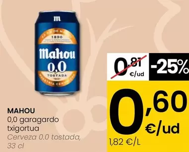 Mahou - Cerveza 0.0 Tostada