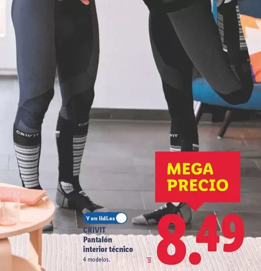 Crivit - Pantalón Interio Técnico