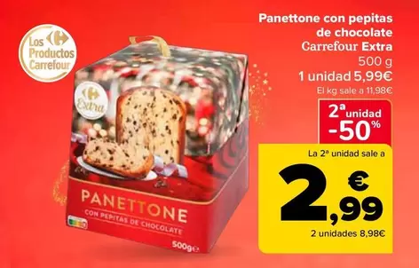 carrefour - Panettone Con Pepitas De Chocolate Extra