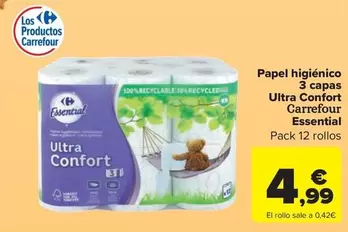 carrefour - Papel Higiénico 3 Capas Ultra Confort Essential