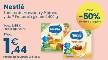 Nestlé - Tarritos de Manzana y Platano y de 7 Frutas sin Gluten