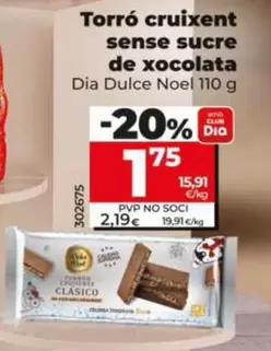 Dia Dulce Noel - Turron Crujiente Sin Azucar De Chocolate