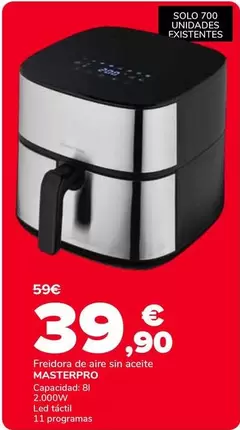 Masterpro - Freidora De Aire Sin Aceite