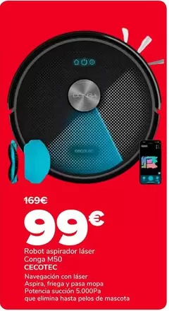Cecotec - Robot Aspirador Laser Conga M50