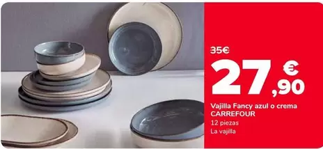 Carrefour - Vajilla Faró Azul O Crema