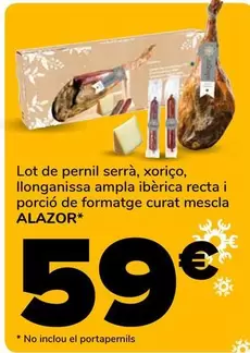 Alazor - Lot De Pernil Serrà, Xorico, Llonganissa Ampla Iberica Recta I Porcio De Formatge Curat Mescla