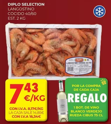 Dia - Langostino Cocido 40/60 Est.2kg