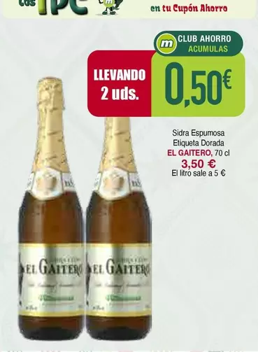 El Gaitero - Sidra Espumosa Eliqueo Dorada