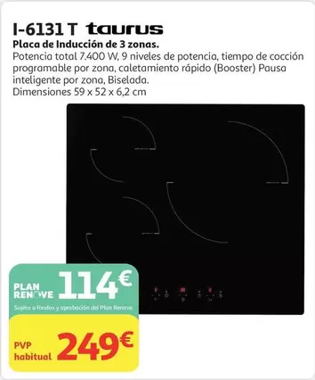 Taurus - Placa De Inducción De 3onas