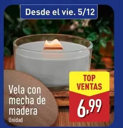 Vela Con Mecha De Madera