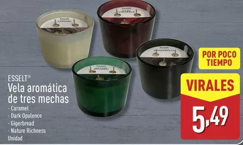 Esselt - Vela Aromática De Tres Mechas