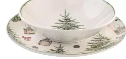 Vajilla 18 Piezas Stoneware Navidad Christmas Carol