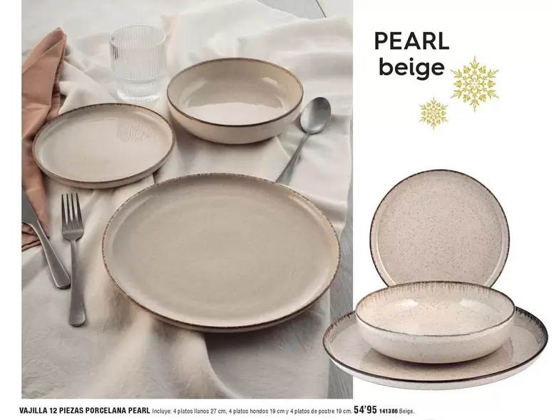 Vajilla 12 Piezas Porcelana Pearl