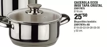 Cacerola Ecco Inox Tapa Cristal