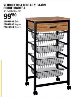 Verdulero 4 Cesta Y Cajón Sobre Madera