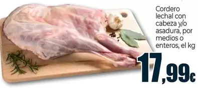 Cordero Lechal Con Cabeza Y/o Asadura, Por Medios O Enteros
