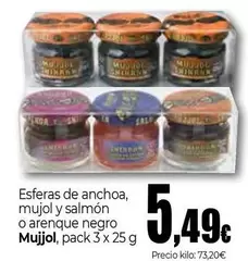 Mujjol - Esferas De Anchoa, Mujol Y Salmón O Arenque Negro