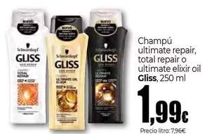 Schwarzkopf - Champú Ultimate Repair, Total Repair O Ultimate Elxir Oil Gliss