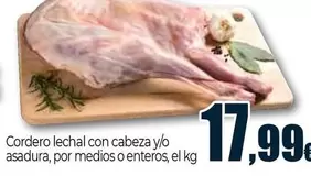 Cordero Lechal Con Cabeza Y/O Asadura, Por Medios O Enteros