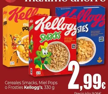 Kellogg's - Cereales Smacks, Miel Pops O Frosties