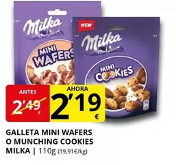 Milka - Galleta Mini Wafers O Munching Cookies