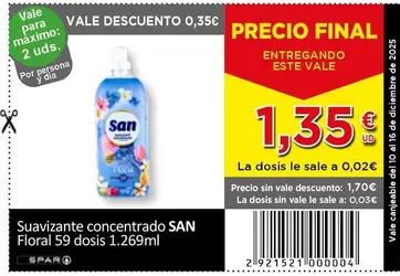 san - Suavizante Concentrado Floral