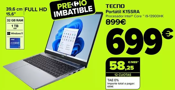 Tecno - Portatil K15SRA