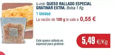 Queso Rallado Especial Gratinar Extra