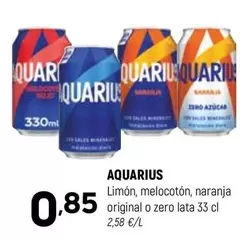 Aquarius - Limon, Melocoton, Naranja Original O Zero Lata