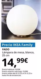 Fado - Lámpara De Mesa, Blanco, 25 Cm