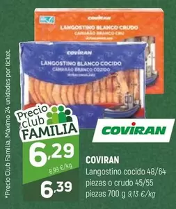 coviran - Langostino Cocido 48/64 Piezas O Crudo