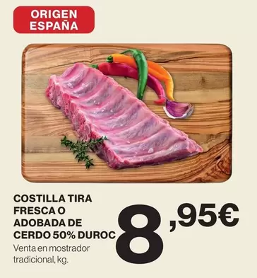duroc - Costilla Tira Fresca O Adobada De Cerdo 50% Duroc
