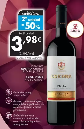 Ederra - Vino Tinto D.o. Rioja Crianza