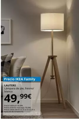 Lauters - Lámpara De Pie, Fresno/blanco