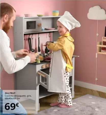 Silltrut - Cocinita De Juguete, Gris, 68x40x100 Cm