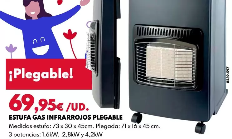 Estufa Gas Infrarrojos Plegable