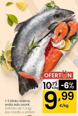 Salmón De 1-3 Kg Por Medio O Entero