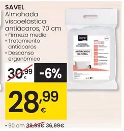 Savel - Almohada Viscoelástica Antiácaros