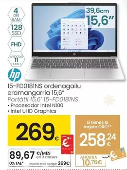 HP - Portátil 15,6' 15-FD0181NS