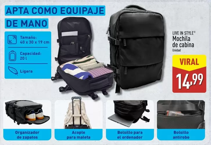 Live In Style - Mochila De Cabina