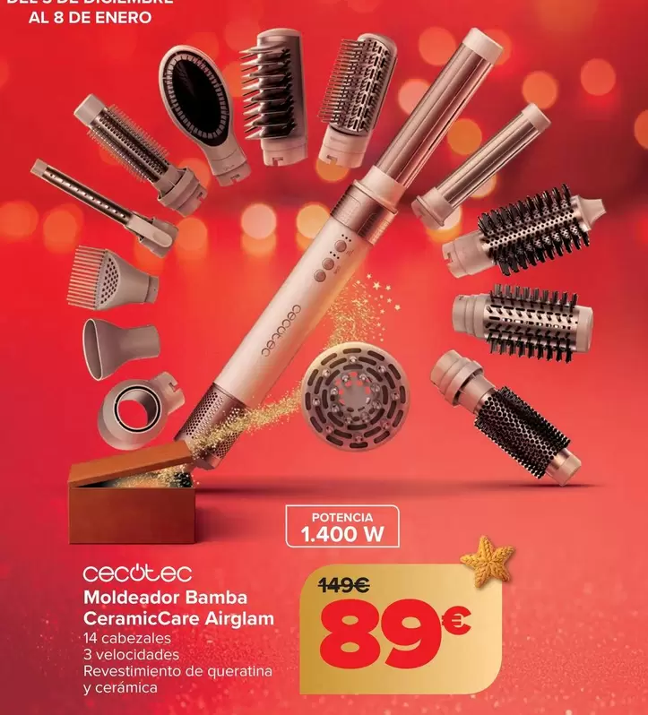 Cecotec - Moldeador Bamba Ceramiccare Airglam