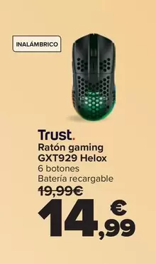 Trust - Ratón Gaming GXT929 Helox