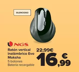 NGS - Raton Vertical Inalambrico Evo Moksha