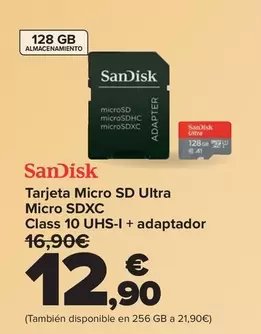 Sandisk - Tarjeta Micro SD Ultra Micro SDXC Class 10 UHS-I + Adaptador