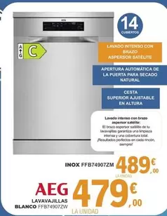 AEG - Lavavajillas Blanco FFB74907ZW